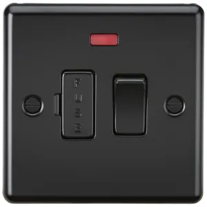 13A Switched Fused Spur Unit with Neon - Matt Blac
