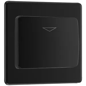 SCREWLESS FLATPLATE MATT BLACK SINGLE 16A KEY CARD