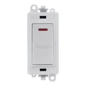 20AX Double Pole Switch With LED Module - Polar Wh