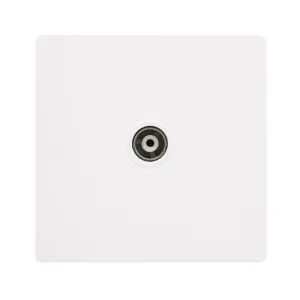 SINGLE ISOLATED COAXIAL OUTLET - METAL WHITE COVER