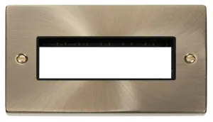 2 Gang Plate 6 In-Line Aperture - Black