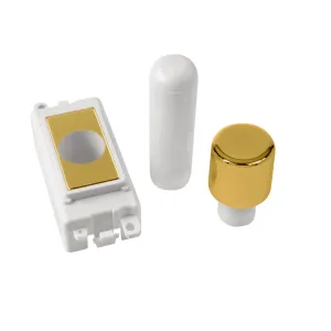1 Module Dimmer Mounting Kit - White - Polished Br
