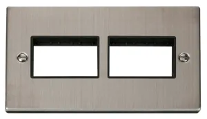 Frontplate, 2 Gang 6 Aperture 2x3, Black Gasket Victorian