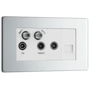 SCREWLESS FLATPLATE POLISHED CHROME QUADPLEX TV, 2