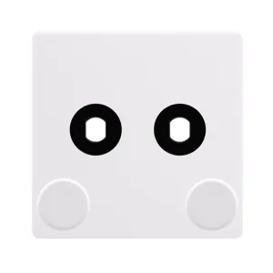 2 GANG UNFURNISHED DIMMER PLATE & KNOBS - POLAR WH