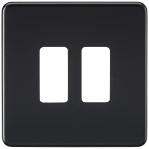 Screwless 2G grid faceplate - matt black
