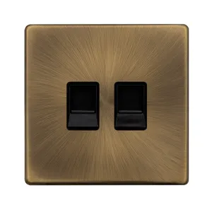 TWIN TELEPHONE MASTER OUTLET - ANTIQUE BRASS COVER