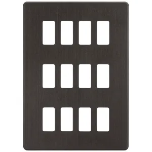 Screwless 12G grid faceplate - smoked bronze