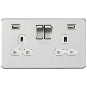 13A 2G SP Switched Socket with Dual USB A+A (5V DC