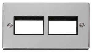 2 Gang Plate (3 x 3) Aperture - Black