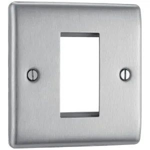 NEXUS METAL BRUSHED STEEL SINGLE SQUARE FRONT PLAT