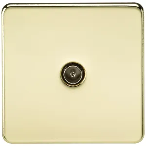 TV Outlet (Non-Isolated) - Polished Brass
