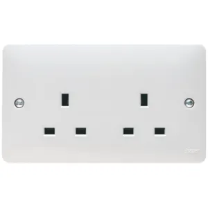 13A 2 GANG UNSWITCHED SOCKET DUAL EARTH