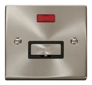 13A Fused 'Ingot' Connection Unit With Neon - Blac