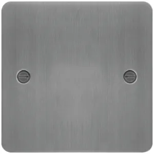 SINGLE BLANK PLATE BRUSHED STEEL