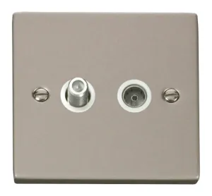 1 Gang Satellite & Coaxial Socket Outlet - White