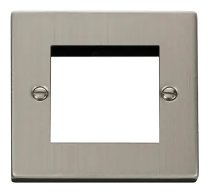 Frontplate, 1 Gang 2 Module, Black & White Gasket Victorian
