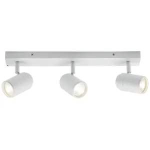 230V IP44 GU10 Triple Bar Spotlight - Matt White
