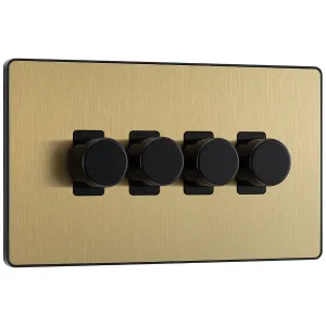EVOLVE SATIN BRASS 200W QUAD DIMMER SWITCH 2-WAY P
