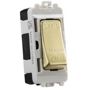 10A Fan Isolator Module - brushed brass