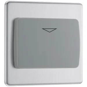 SCREWLESS FLATPLATE BRUSHED STEEL SINGLE 16A KEY C