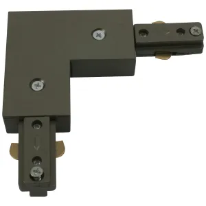 230V Track L Right Angle Connector - Satin Nickel