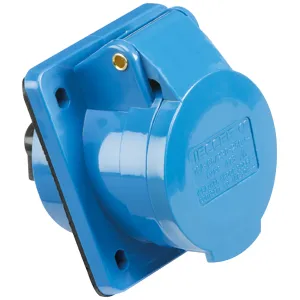 240V IP44 16A Angled Panel Mount Socket 2P+E