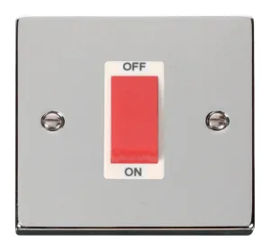 Deco - 50A 1 Gang Double Pole Switch - Red Rocker