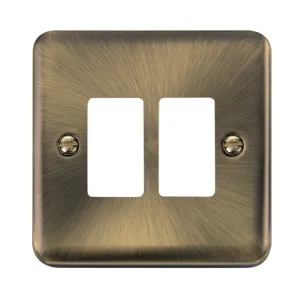 2 Gang GridPro Frontplate - Antique Brass