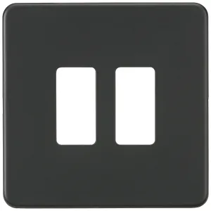 Screwless 2G grid faceplate - anthracite