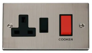 Deco - 50A Cooker Control Unit - Red/Black Rockers