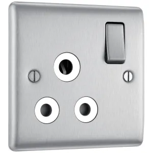 NEXUS METAL BRUSHED STEEL SINGLE ROUND PIN SWITCHE