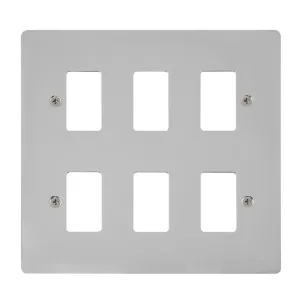 6 Gang GridPro Frontplate - Polished Chrome