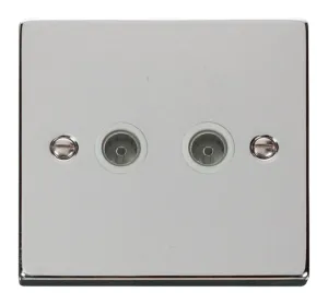 Twin Coaxial Socket Outlet - White