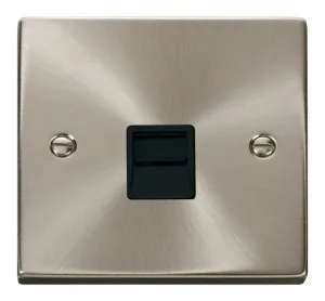 Single Telephone Socket Outlet Master - Black