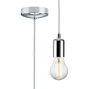 1.8m E27 Contemporary Pendant Set - Polished Chrom
