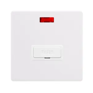 13A FUSED CONNECTION UNIT WITH NEON - POLAR WHITE