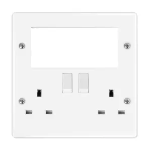 2 GANG 3 PIN SAFETY SHUTTER SWITCHED SOCKET WITH Q