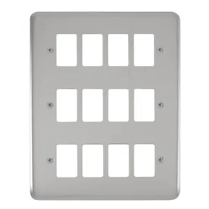 12 Gang GridPro Frontplate - Polished Chrome