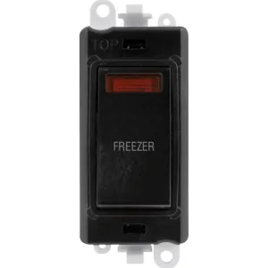 20AX Double Pole Switch With Neon Module - Black -
