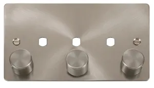 3 Gang Double Dimmer Plate & Knobs