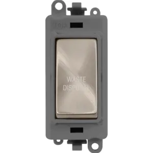 20AX Double Pole Switch Module - Grey - Brushed St
