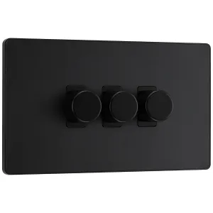 EVOLVE MATT BLACK 200W TRIPLE DIMMER SWITCH 2-WAY