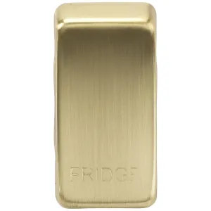 Switch cover "marked FRIDGE" - brushed brass