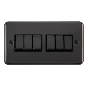 10AX Ingot 6 Gang 2 Way Plate Switch