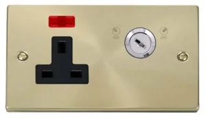 13A 1 Gang DP Key Lockable Socket With Neon