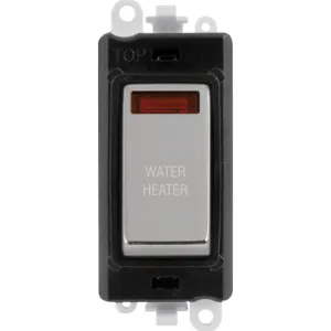 20AX Double Pole Switch With Neon Module - Black -