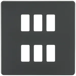 Screwless 6G grid faceplate - anthracite