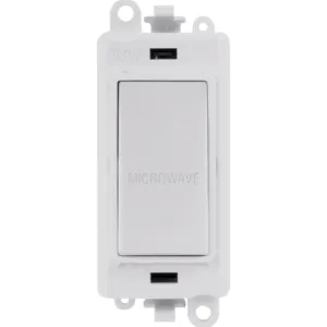 20AX Double Pole Switch Module - Polar White - Mic