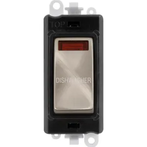 20AX Double Pole Switch With Neon Module - Black -